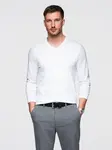 Ombre Men's unprinted longsleeve with a crew neckline - white