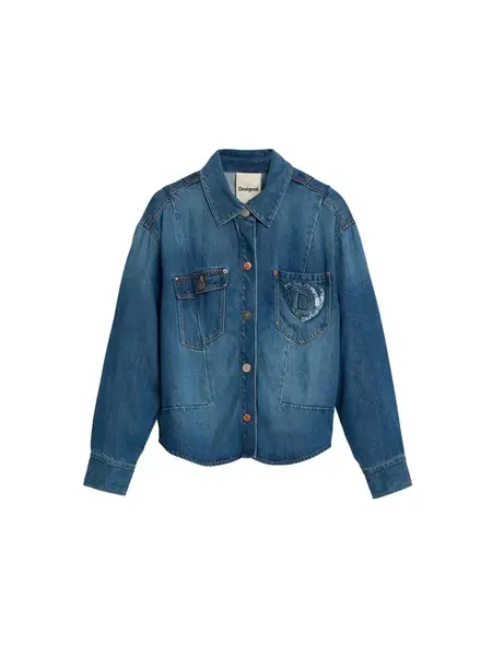 Desigual Prechodná bunda  modrá denim