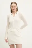 Bavlněný kardigan Abercrombie & Fitch dámský, béžová barva, KI150-5172