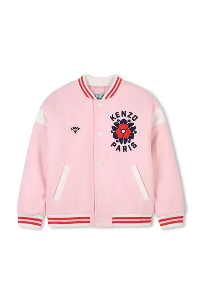 Dětská vlněná bomber bunda Kenzo Kids oranžová barva, K60984