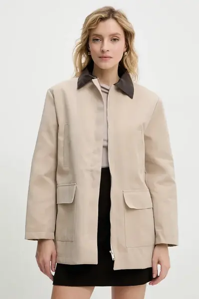 Bunda Answear.LAB béžová barva, přechodná