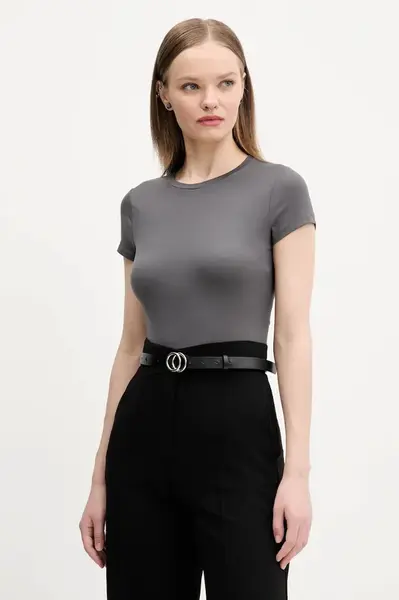 Tričko Hollister Co. šedá barva, KI339-5043