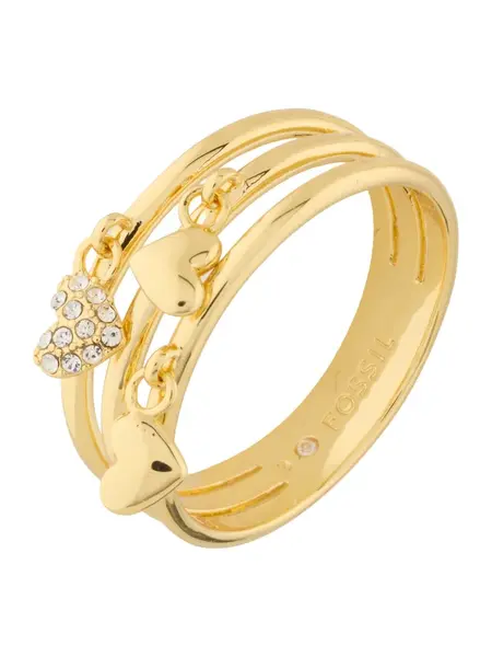FOSSIL Prsteň 'SUTTON'  zlatá / priehľadná