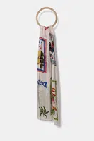 Šála Desigual PARADISE RECTANGLE béžová barva, 25SAWA34
