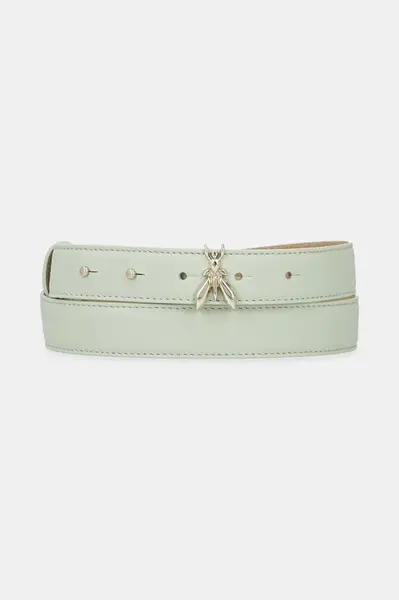 Kožený pásek Patrizia Pepe dámský, zelená barva, 8W0052 L048