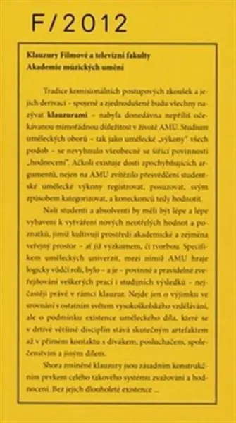 Klauzury Filmové a televizní fakulty 2012