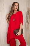 Kesi Włoski Sada blúzky + nohavice s príveskom červený