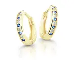 Cutie Jewellery Půvabné kruhové náušnice ze žlutého zlata C3342-80-X-1 modrá