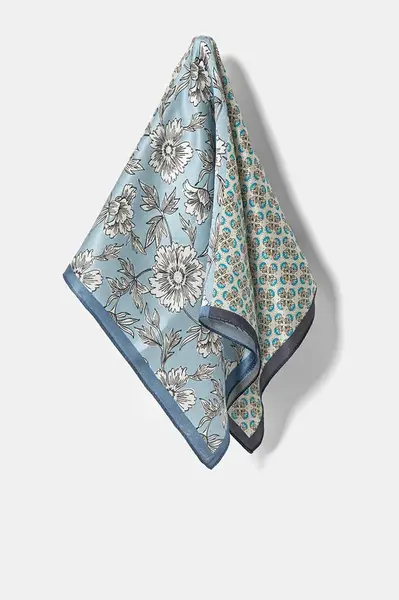 Hedvábný šátek Answear.LAB modrá barva