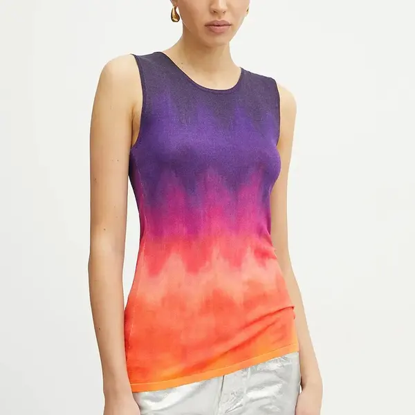 Top Silvian Heach OTRIM fialová barva, CVP25042TO