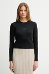 Calvin Klein Jeans  tričko s dlouhým rukávem dámské bavlněné s elastanem