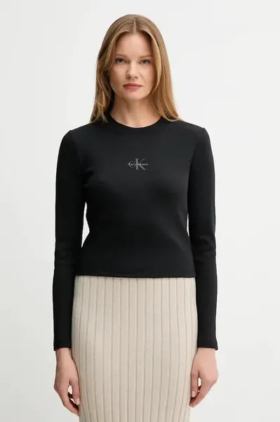 Calvin Klein Jeans  tričko s dlouhým rukávem dámské bavlněné s elastanem
