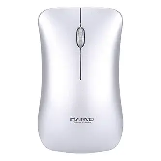 Marvo Myš DWM102SL, 1600DPI, 2.4 [GHz], optika, 3tl., bezdrátová, stříbrná, vestavěná baterie, kancelářská, tichá
