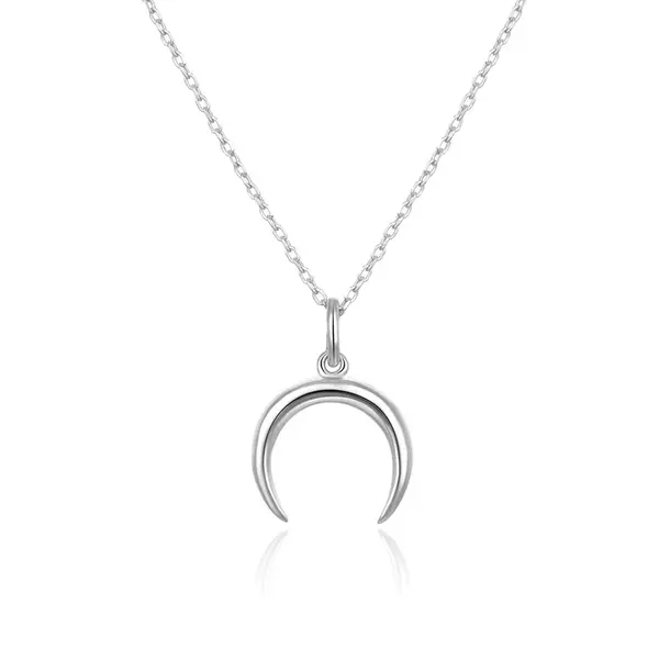 Beneto Něžný stříbrný náhrdelník s půlměsícem AGS650/47 (řetízek, přívěsek)