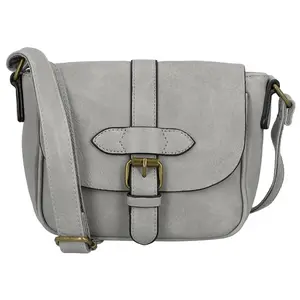 Trendy dámská koženková crossbody kabelka Divina, šedá
