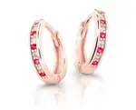 Cutie Jewellery Půvabné kruhové náušnice z růžového zlata C3342-80-X-4 červená