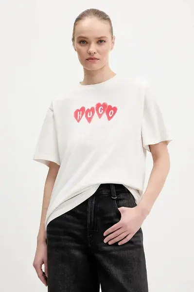 HUGO Bavlněné tričko HUGO Vintage Tee_22