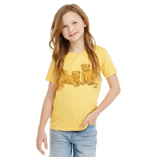 Bushman Dětské bavlněné tričko Laba, žluté 152