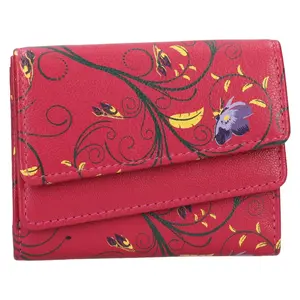 Dámská kožená peněženka DD Anekta Flower - vínová