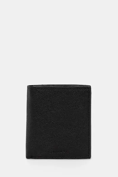 Kožená peněženka Calvin Klein pánská, černá barva, LV04D1034G