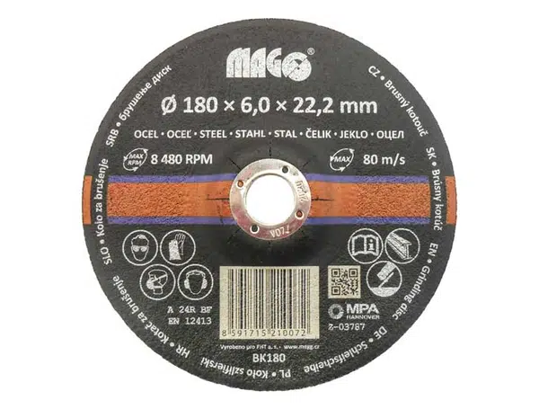 Kotouč brusný na kov 180 x 6 x 22,2 mm - MAGG BK180