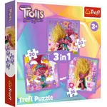 Trefl Puzzle 3v1 Seznamte se s veselými trolly