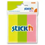 Samolepicí záložky Hopax Stick’n Notes - 76 x 25 mm, 3 × 50 listů, neonové