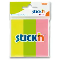 Samolepicí záložky Hopax Stick’n Notes - 76 x 25 mm, 3 × 50 listů, neonové