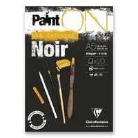 Blok Clairefontaine Paint'ON Black - A5, 20 listů, 250 g