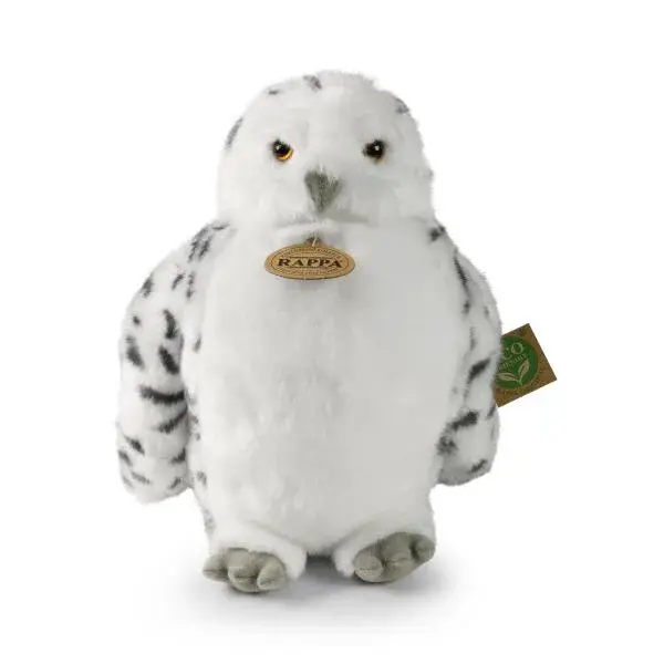 Plyšová sova/sovice sněžná s otáčející hlavou 28 cm ECO-FRIENDLY