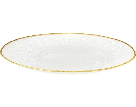 Plytký tanier Dia 28 cm, biela/zlatá%