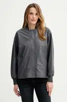 Kožená bunda AllSaints SOFI bílá barva, přechodná, W126LB