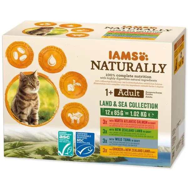 Kaps.IAMS Natur.mořs.Asuchoz.masoOmáč.multip.12x85g