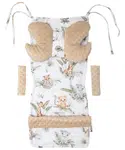 Medi Partners Stroller insert in a 4-piece set - Safari + beige Minky