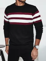 Pánský černý svetr s pruhy