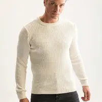 DEFACTO Standard Fit Crew Neck Textured Knitwear Sweater