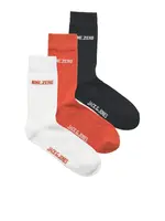 JACK & JONES Ponožky  jasne červená / čierna / biela