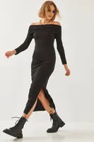 Bianco Lucci Women's Madonna Collar Long Dress 374