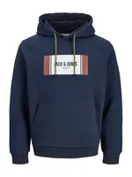 JACK & JONES Mikina 'JJHayato'  námornícka modrá / hnedá / biela