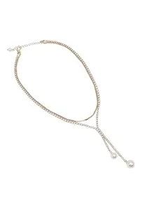 SOHI Retiazka 'Dervla'  strieborná / perlovo biela