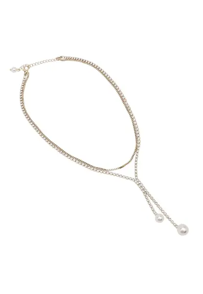 SOHI Retiazka 'Dervla'  strieborná / perlovo biela