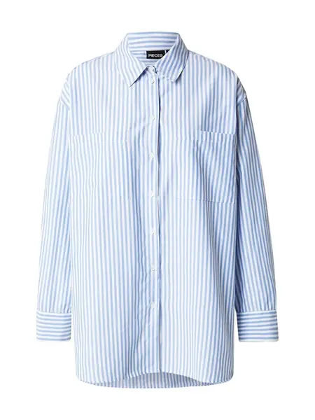 PIECES Blúzka 'PCMELIA'  modrá / biela