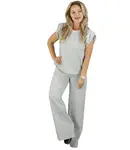 Pri Women's tracksuit t-shirt with cushioned wide pants in butter fabric MAVA