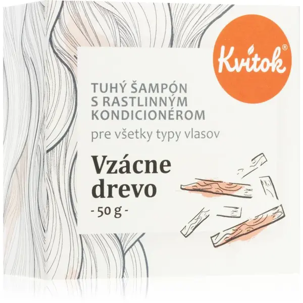 Kvitok Vzácné dřevo tuhý šampon pro tmavé vlasy 50 g