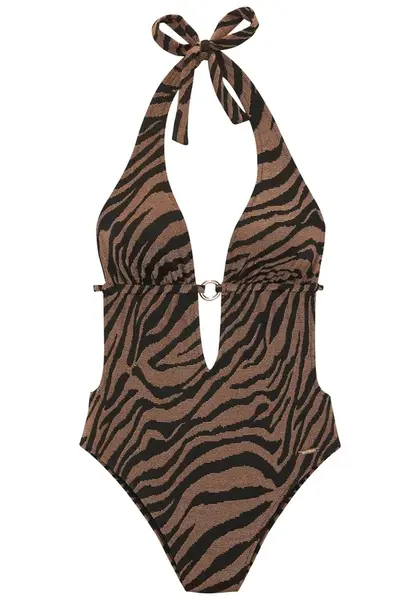 Bruno Banani Jednodielne plavky  hnedá / čierna