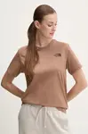 Bavlněné tričko The North Face Box Relaxed hnědá barva, NF0A87NK6E11