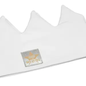 Baby Nellys Hand Made Bavlněná čelenka - dvouvrstvá, Korunka - bílá, 104/116.