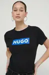 Bavlněné tričko Hugo Blue černá barva, 50510772