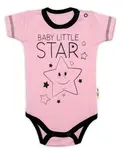 Baby Nellys Body krátký rukáv  Baby Little Star - růžové