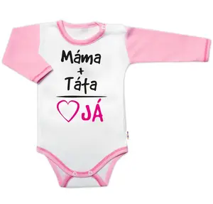 Baby Nellys Body dlouhý rukáv s vtipným textem, Máma+Táta, vel. 74, holka